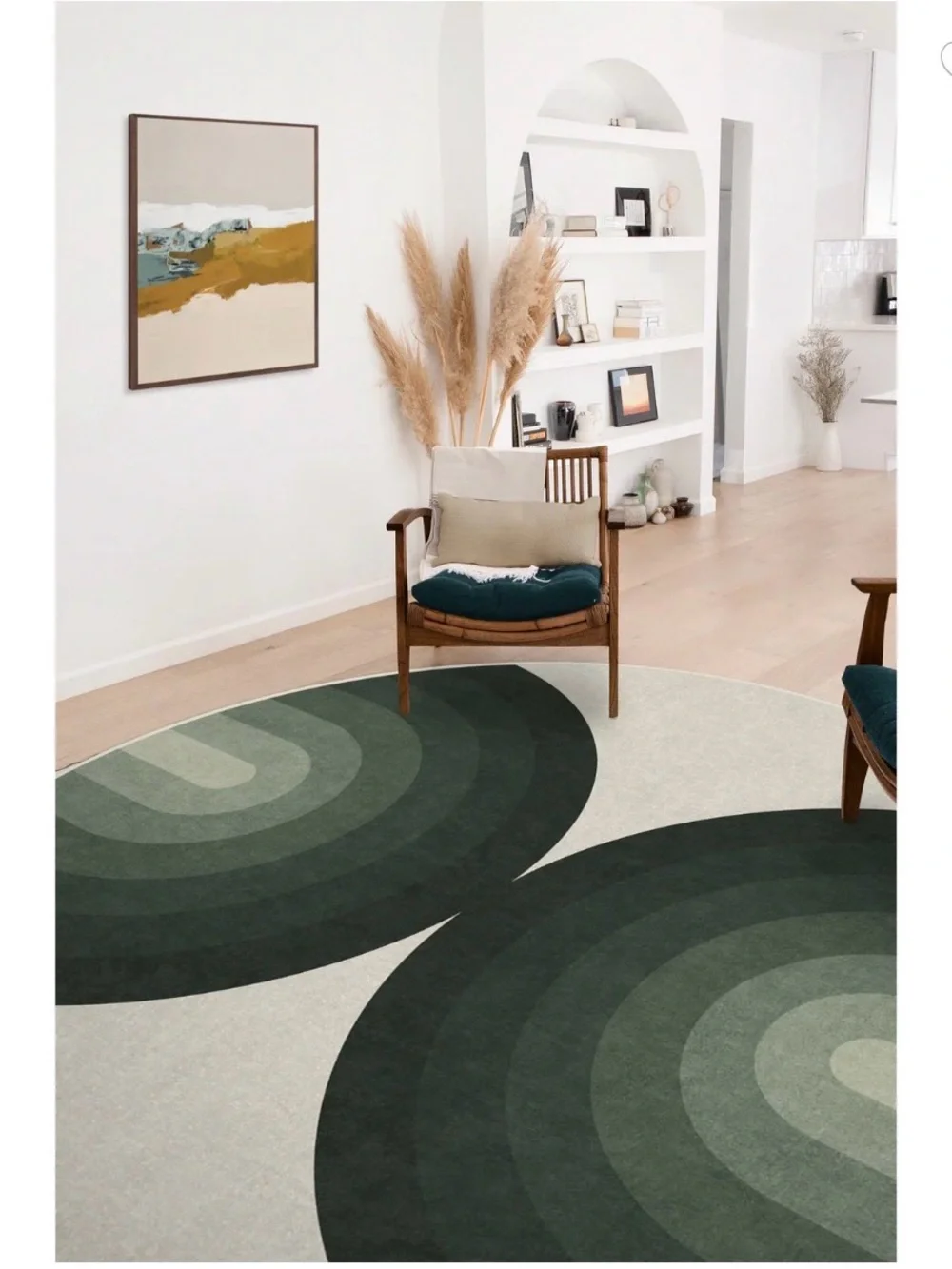 Ruggable Round Sage Green and Cream 8 ft round rug